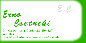 erno csetneki business card